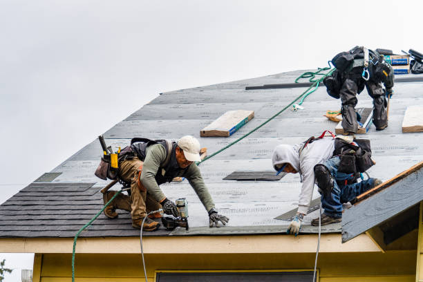 Professional Gutter Installation technician working in Marstons Mills, MA